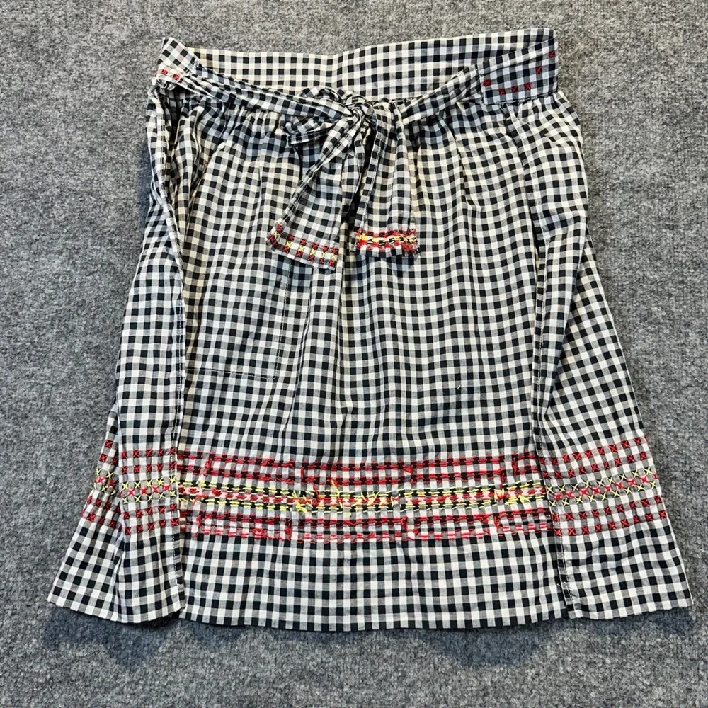 Handmade Gingham Half‎ Apron Womens OS Black White Cottagecore Farmhouse Vintage